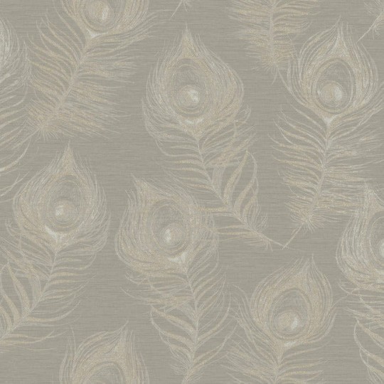 York EV3941 Candice Olson Casual Elegance Regal Peacock Mink - tapeta w pióra pawia