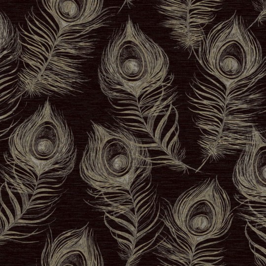 York EV3942 Candice Olson Casual Elegance Regal Peacock Black - tapeta w pióra pawia