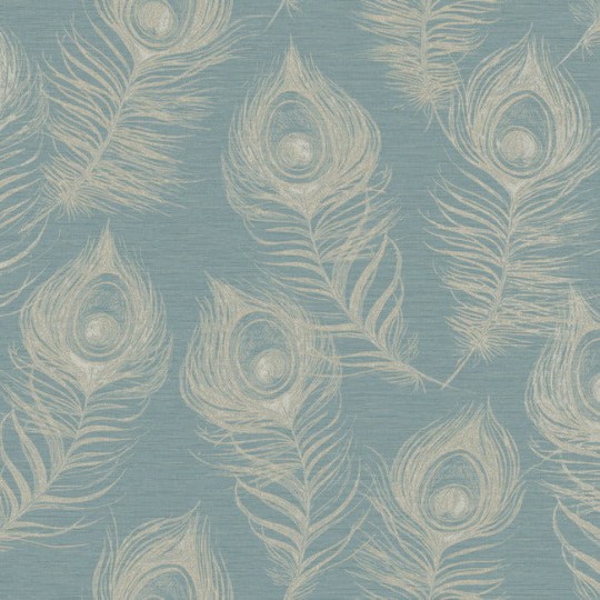 York EV3943 Candice Olson Casual Elegance Regal Peacock Dark Teal - tapeta w pióra pawia