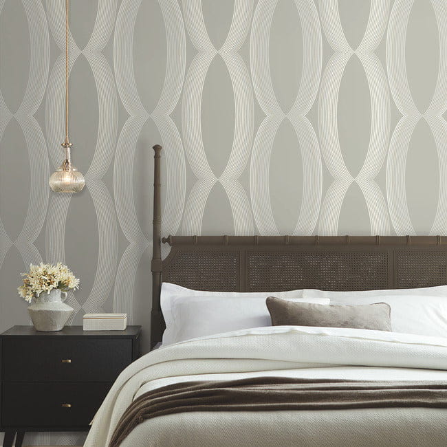 York EV3983 Candice Olson Casual Elegance Progression Ogee Light Neutral - tapeta w elipsy