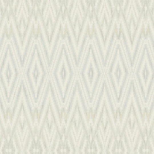 York EV3914 Candice Olson Casual Elegance Diamond Marquise Blue/Neutral - tapeta z motywem ikatu