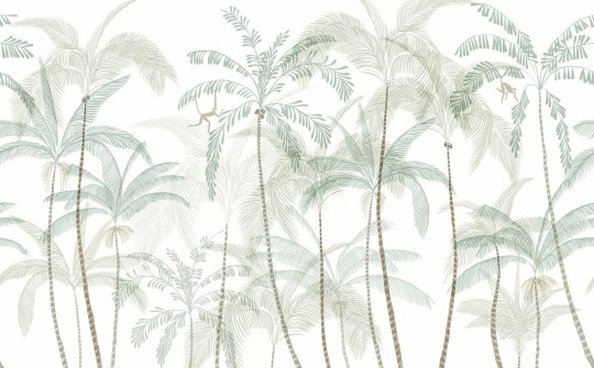 Sandberg S10552 Palm Garden Louie Light Green - mural w palmy