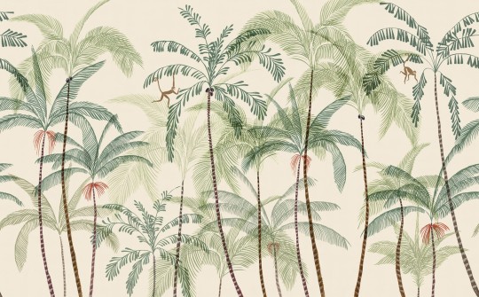 Sandberg S10430 Palm Garden Louie Green - mural w palmy