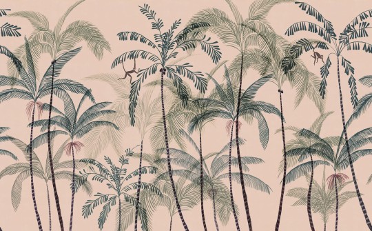 Sandberg S10429 Palm Garden Louie Pink - mural w palmy