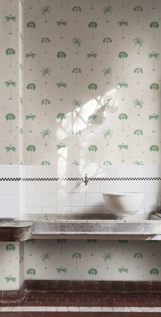 Sandberg S10436 Palm Garden Milo Spring Green - tapeta w małe palmy