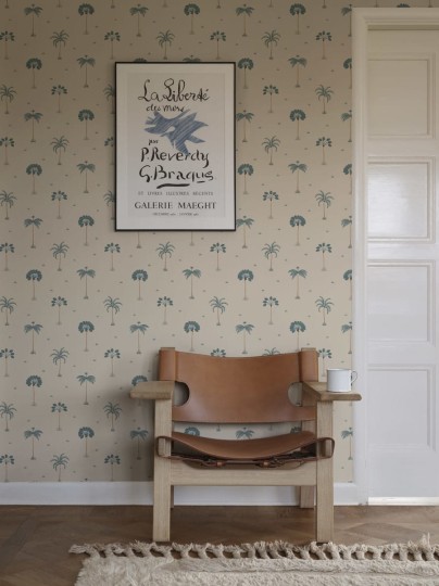 Sandberg S10437 Palm Garden Milo Misty Blue - tapeta w małe palmy