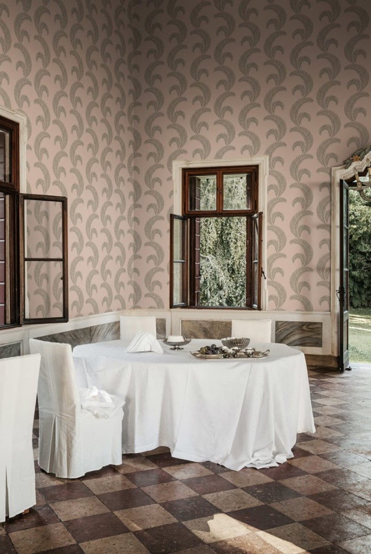Sandberg S10441 Palm Garden Jasmine Pink - tapeta w liście palmowe