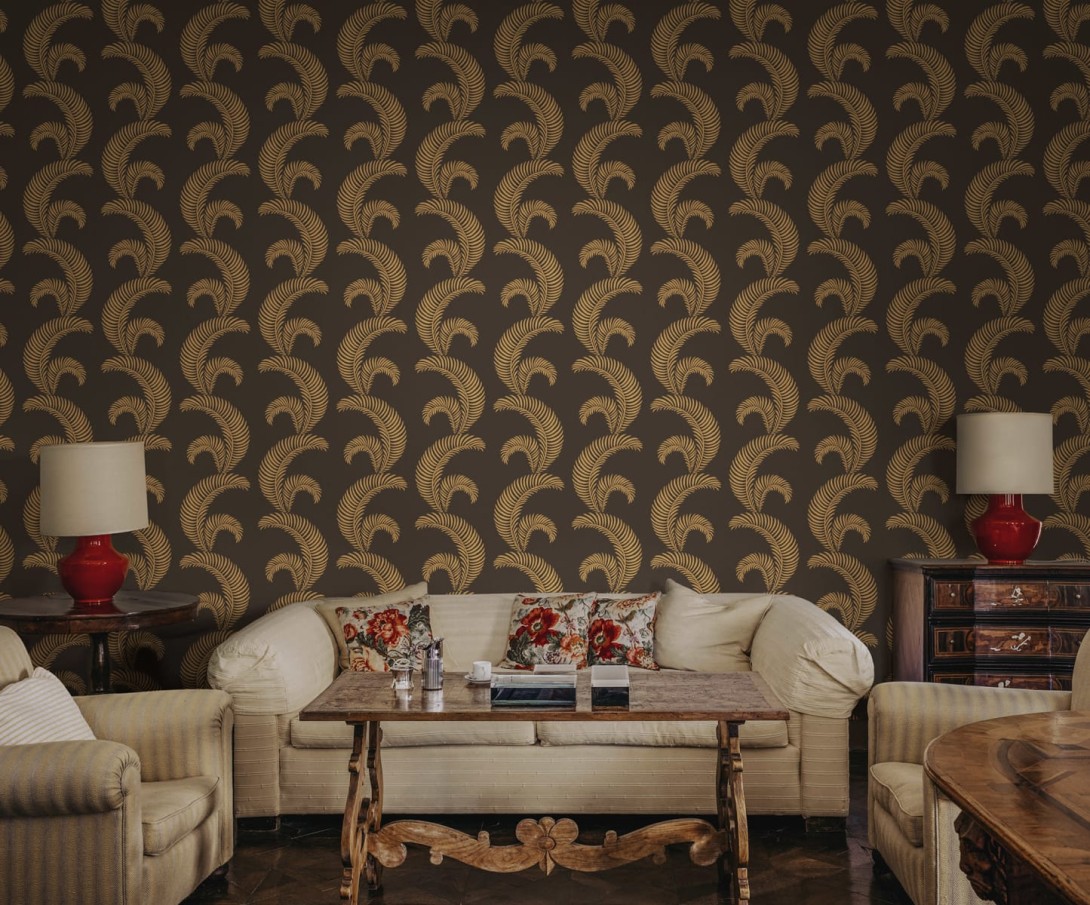 Sandberg S10442 Palm Garden Jasmine Charcoal - tapeta w liście palmowe