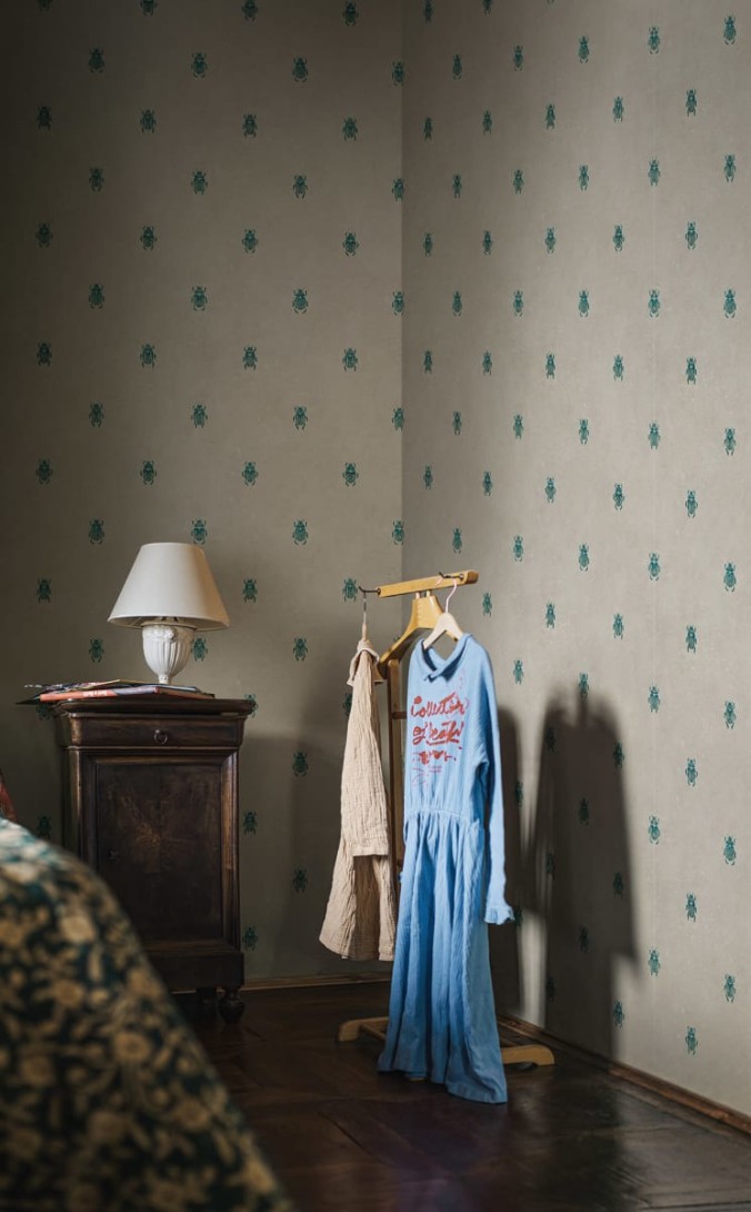 Sandberg S10452 Palm Garden Audrey Blue - tapeta skarabeusze