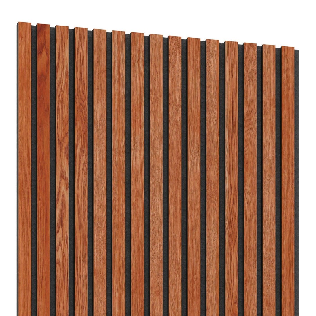 Panele akustyczne fornirowane na czarnym filcu Lameo Mahoń AKUPANEL_06