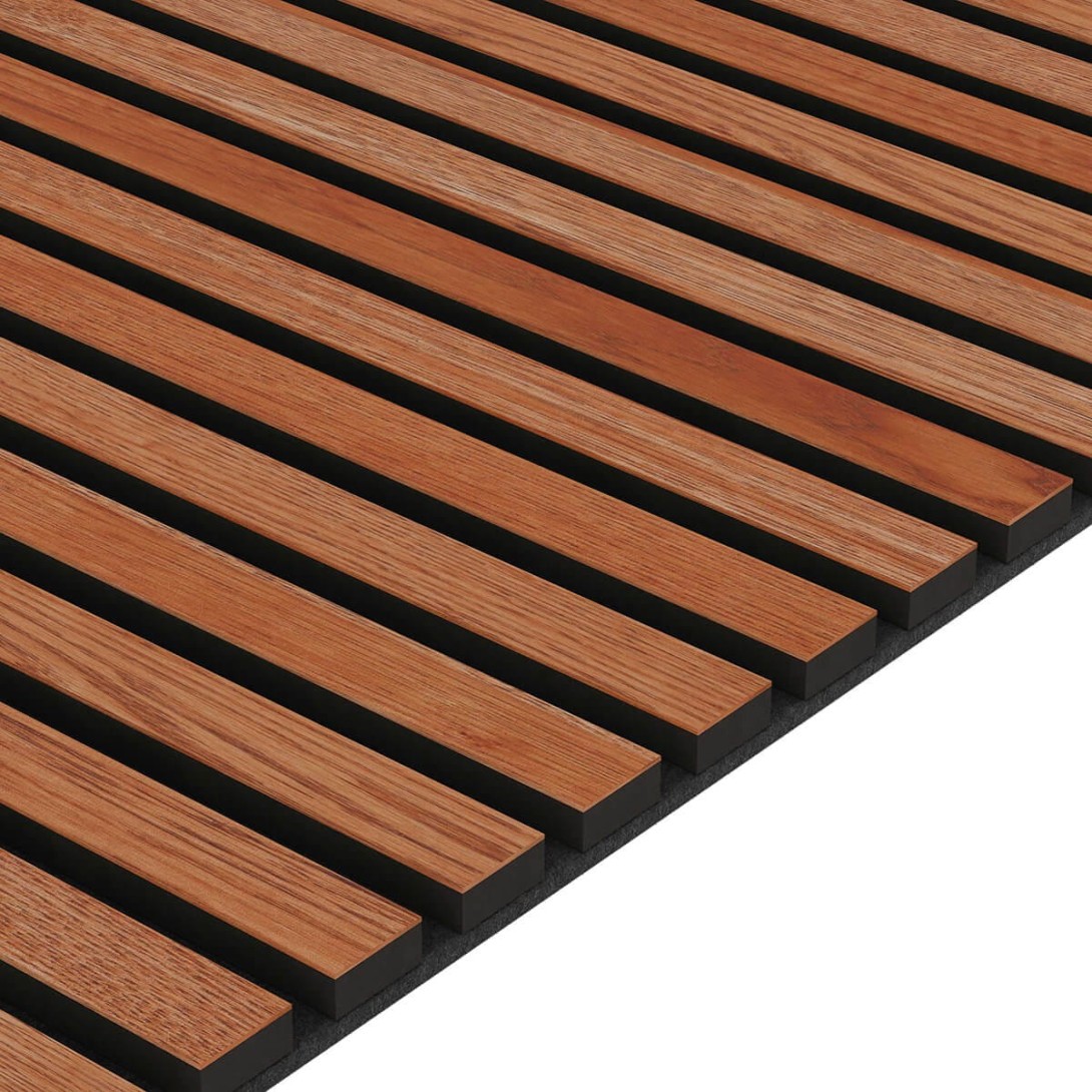 Panele akustyczne fornirowane na czarnym filcu Lameo Mahoń AKUPANEL_06