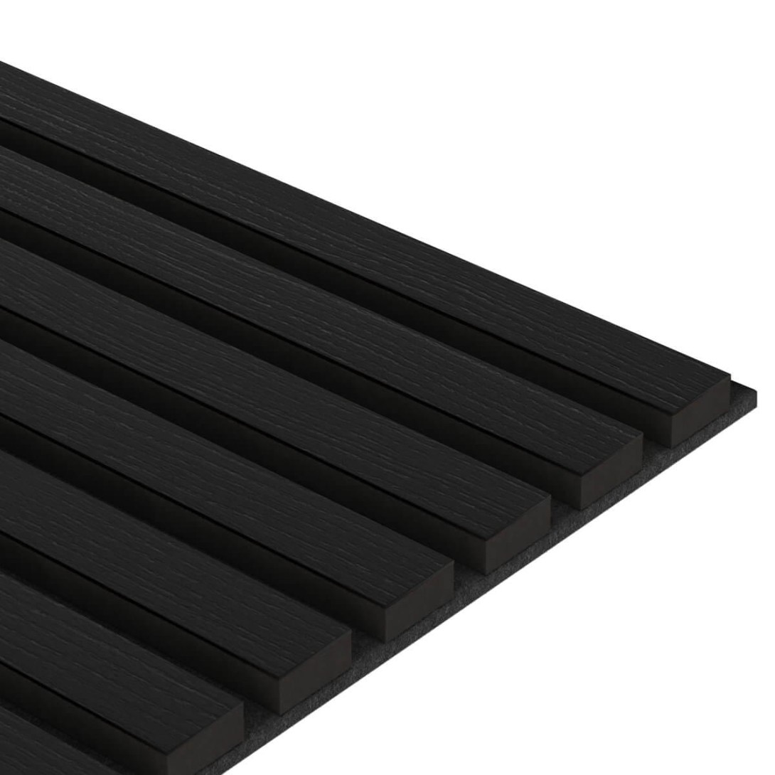 Panele akustyczne fornirowane na czarnym filcu Lameo Czarny Dąb AKUPANEL_05_28X280