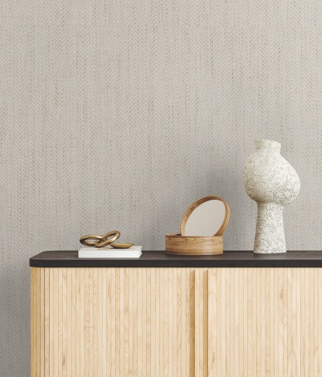 York GV0194 Ronald Redding Grasscloth & Natural Resource Tailored Weave White - tapeta strukturalna w jodełkę
