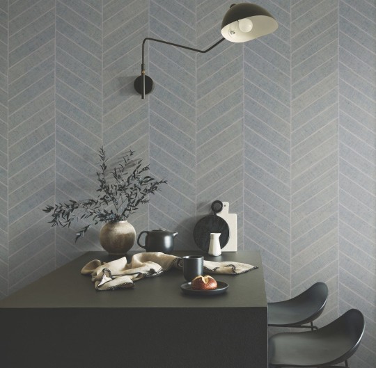 York HO2106GV Ronald Redding Grasscloth & Natural Resource Atelier Herringbone Lagoon - tapeta z rafii w jodełkę