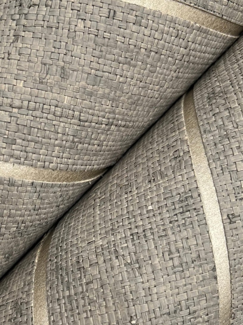 York HO2110GV Ronald Redding Grasscloth & Natural Resource Atelier Herringbone  Natural Grey - tapeta z rafii