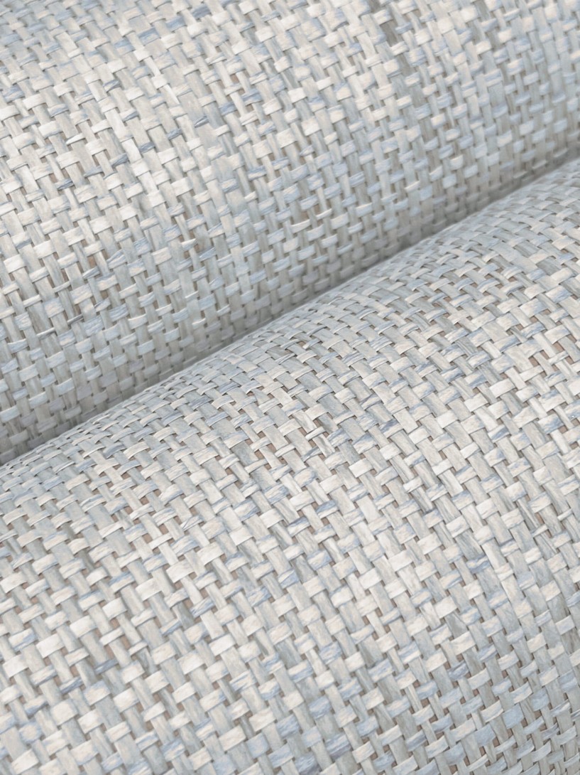York GV0180 Ronald Redding Grasscloth & Natural Resource Edo Paperweave Sky - szara tapeta strukturalna