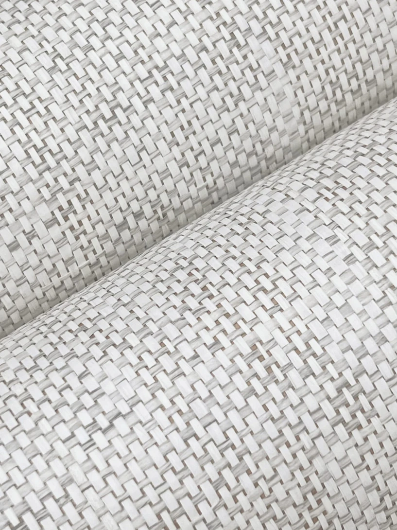 York GV0182 Ronald Redding Grasscloth & Natural Resource Edo Paperweave Smoke - szara tapeta strukturalna