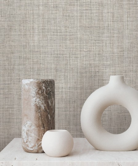 York GV0183 Ronald Redding Grasscloth & Natural Resource Edo Paperweave Charcoal - szara tapeta strukturalna
