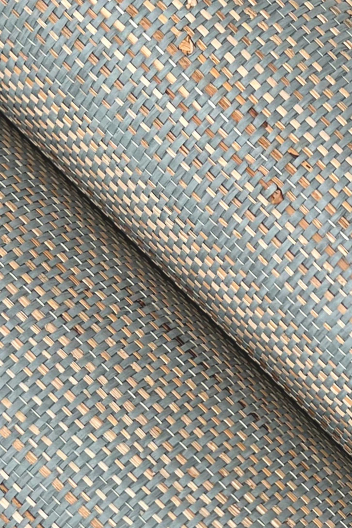 York GV0204 Ronald Redding Grasscloth & Natural Resource Marled Abaca Spruce/Neutral - tapeta strukturalna w paski