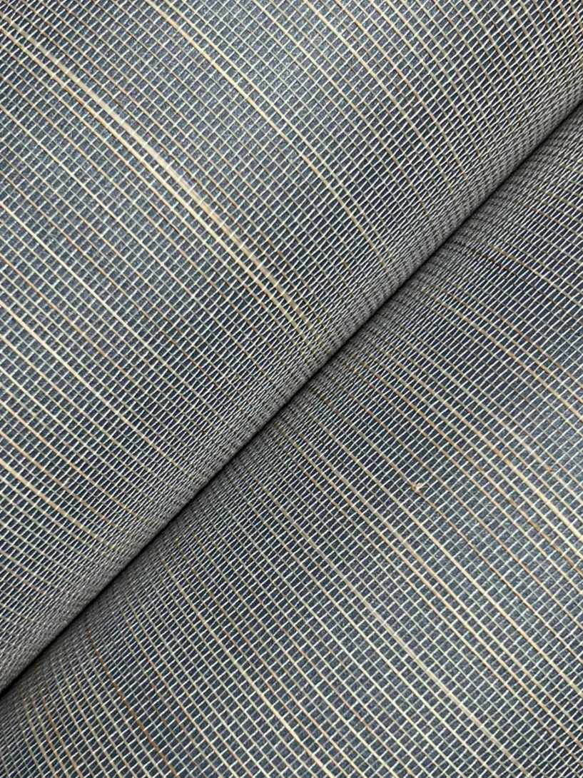 York GL0503GV Ronald Redding Grasscloth & Natural Resource Abaca Weave Blue - tapeta z ręcznie tkanych włókien z liści abacki