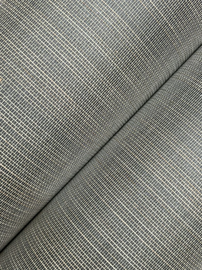 York GL0504GV Ronald Redding Grasscloth & Natural Resource Abaca Weave Charcoal - tapeta z ręcznie tkanych włókien z liści abacki