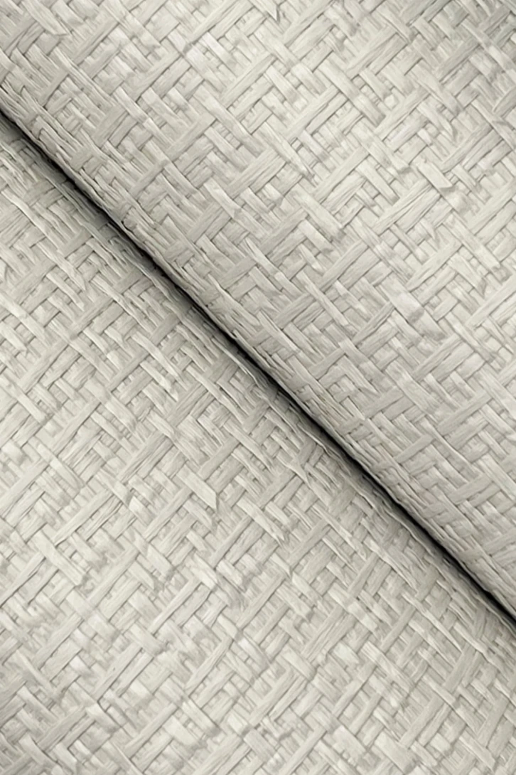 York OG0525GV Ronald Redding Grasscloth & Natural Resource Tatami Weave Pale Grey - szara tapeta strukturalna