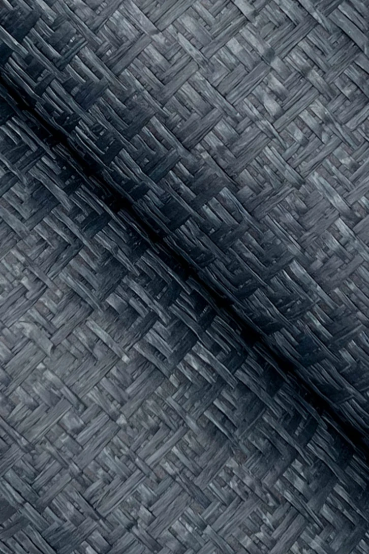 York OG0529GV Ronald Redding Grasscloth & Natural Resource Tatami Weave Navy - granatowa tapeta strukturalna