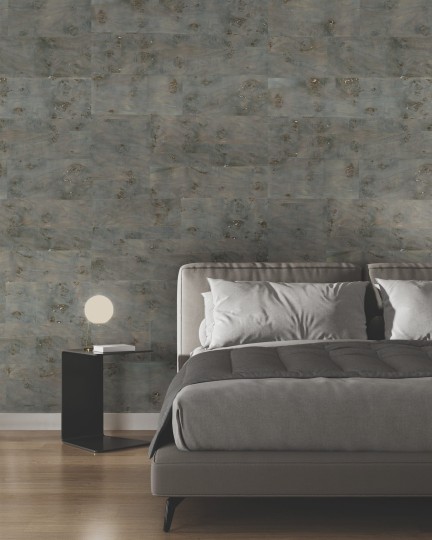 York GV0267 Ronald Redding Grasscloth & Natural Resource Burlwood Smoke - tapeta imitująca drewniane deski