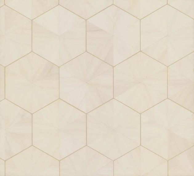 York HO2101GV Ronald Redding Grasscloth & Natural Resource Hexagram Wood Veneer Ivory - tapeta geometryczna imitująca drewno