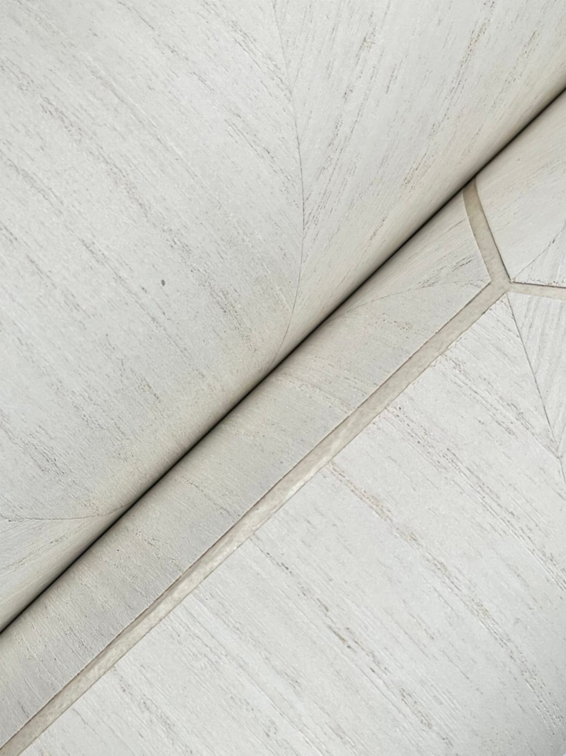 York HO2101GV Ronald Redding Grasscloth & Natural Resource Hexagram Wood Veneer Ivory - tapeta geometryczna imitująca drewno