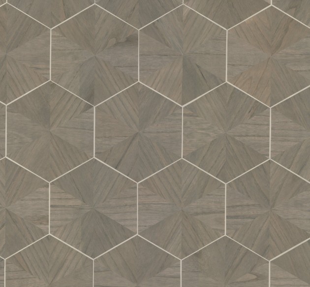 York HO2102GV Ronald Redding Grasscloth & Natural Resource Hexagram Wood Veneer Caper - tapeta geometryczna imitująca drewno