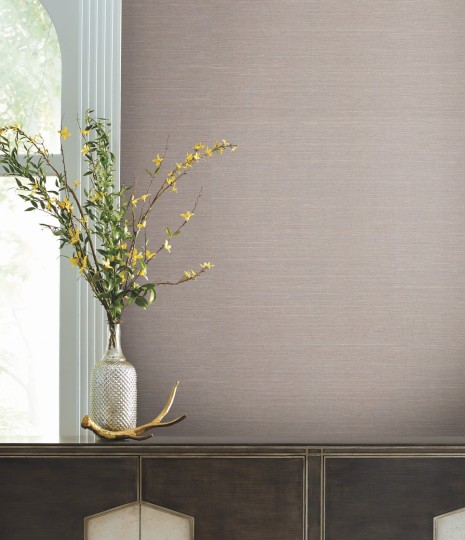 York GV0283 Ronald Redding Grasscloth & Natural Resource Delicate Abaca Slate - tapeta w paski z tkaniny z trawy