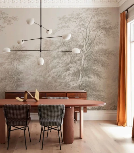 Wallcolors TAP-9023 Cozy Landscapes Watercolor Grove Beige - mural w leśny krajobraz