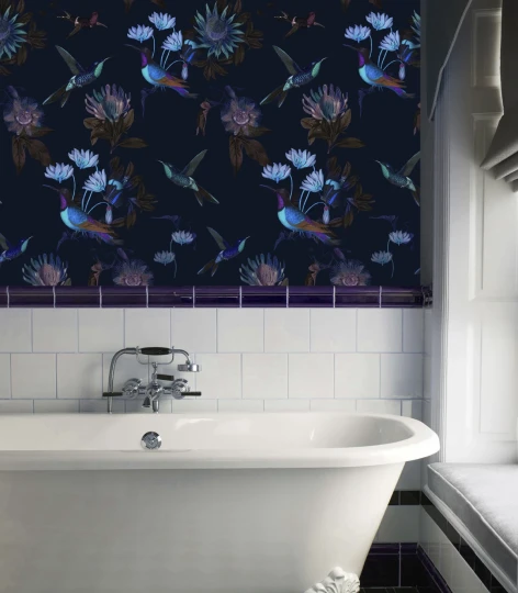 Wallcolors TAP-8998 2024 Toxic Hummingbirds - mural w kwiaty i kolibry