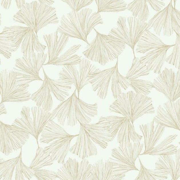 York DD3741 Antonina Vella Dazzling Dimensions Vol II Ginkgo Toss Gold - tapeta w liście miłorzębu japońskiego