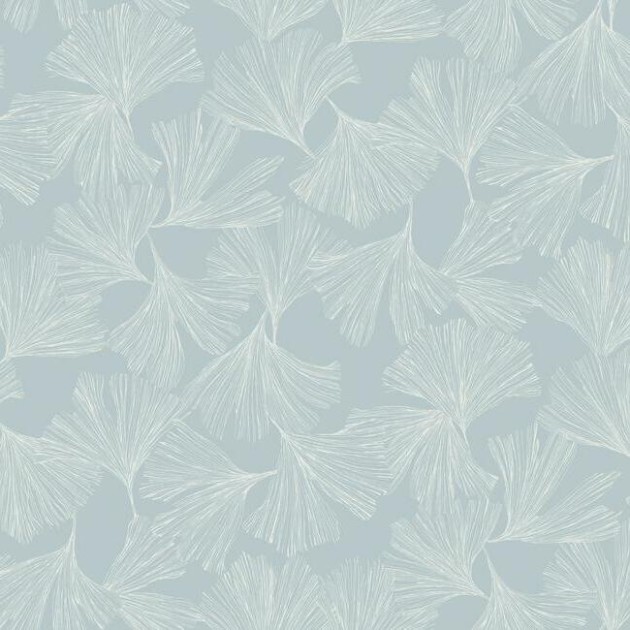 York DD3743 Antonina Vella Dazzling Dimensions Vol II Ginkgo Toss Blue - tapeta w liście miłorzębu japońskiego