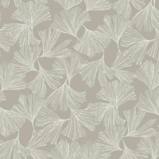 York DD3746 Antonina Vella Dazzling Dimensions Vol II Ginkgo Toss Warm Silver - tapeta w liście miłorzębu japońskiego
