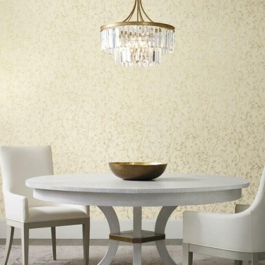 York DD3812 Antonina Vella Dazzling Dimensions Vol II Luminous Branches Cream/Gold - tapeta w roślinny motyw