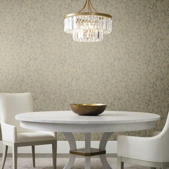 York DD3815 Antonina Vella Dazzling Dimensions Vol II Luminous Branches Taupe/Silver - tapeta w roślinny motyw