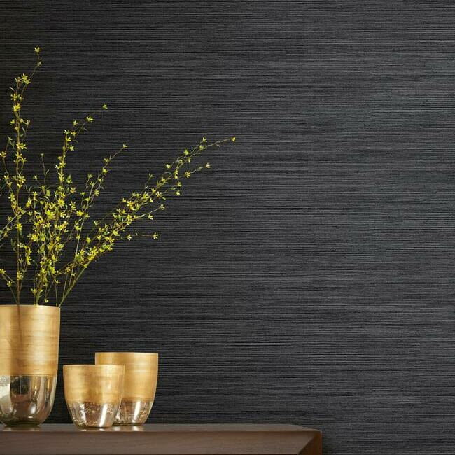 York Y6200903 Antonina Vella Dazzling Dimensions Vol II Shining Sisal Black/Silver - strukturalna tapeta z sizalu z metalicznymi akcentami