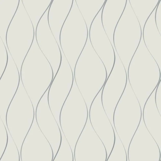 York Y6201401 Antonina Vella Dazzling Dimensions Vol II Wavy Stripe White/Silver - tapeta w metaliczne linie