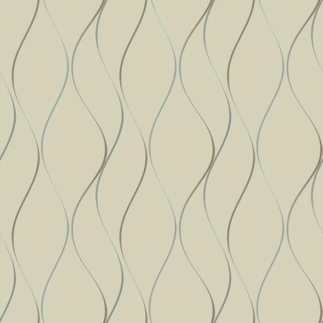 York Y6201404 Antonina Vella Dazzling Dimensions Vol II Wavy Stripe Beige/Silver/Gold - tapeta w metaliczne linie