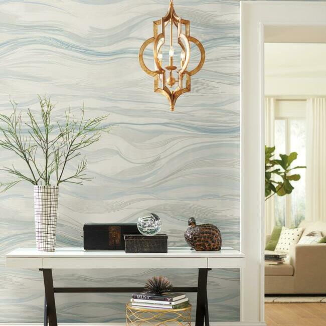 York DD3841M Antonina Vella Dazzling Dimensions Vol II Currents Mural Blue - mural w fale
