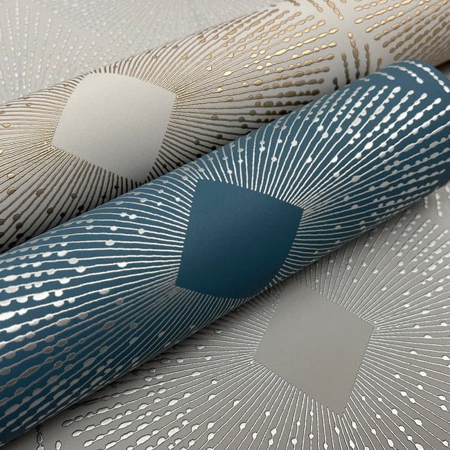 York MD7133 Antonina Vella Modern Metals Second Edition Harlowe Warm Grey/Gold - tapeta w geometryczny motyw z metalicznymi akcentami