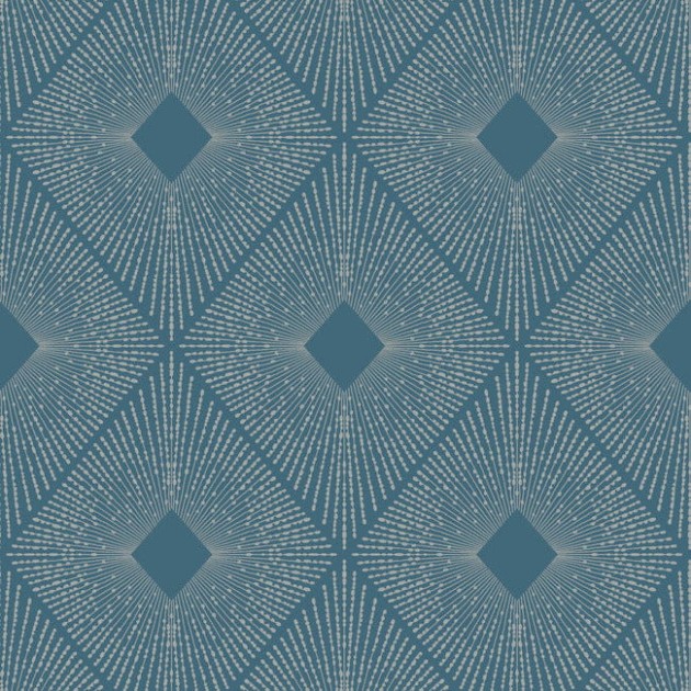 York MD7131 Antonina Vella Modern Metals Second Edition Harlowe Blue/Silver - tapeta w geometryczny motyw z metalicznymi akcentami
