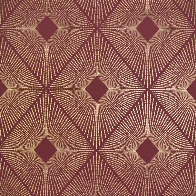 York NW3588 Antonina Vella Modern Metals Second Edition Harlowe Red/Gold - tapeta w geometryczny motyw z metalicznymi akcentami