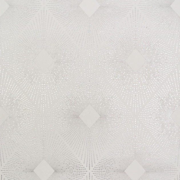 York NW3591 Antonina Vella Modern Metals Second Edition Harlowe White/Silver - tapeta w geometryczny motyw z metalicznymi akcentami
