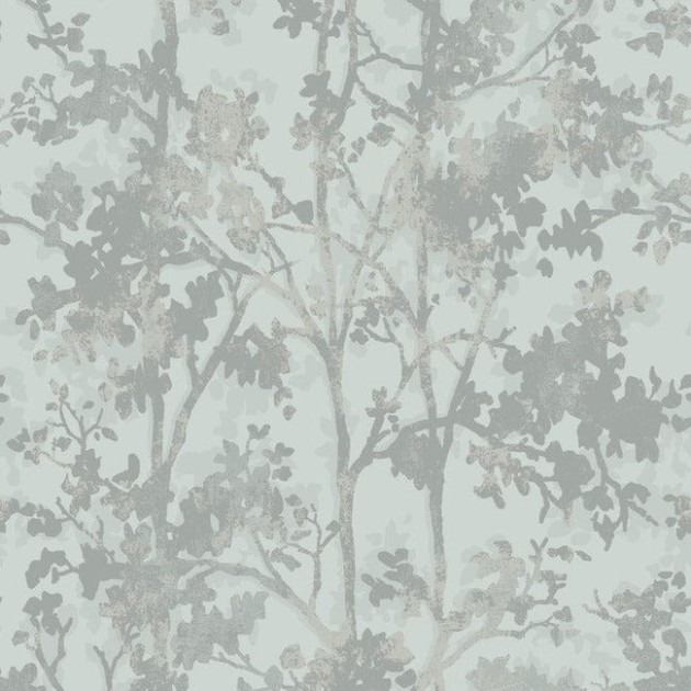 York MD7142 Antonina Vella Modern Metals Second Edition Shimmering Foliage Spa/Silver - tapeta w roślinny motyw