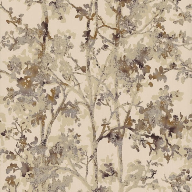 York NW3584 Antonina Vella Modern Metals Second Edition Shimmering Foliage Khaki/Multi - tapeta w roślinny motyw