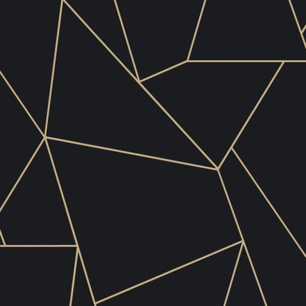 York MD7181 Antonina Vella Modern Metals Second Edition Nazca Black/Gold - tapeta w geometryczny motyw z metalicznymi akcentami